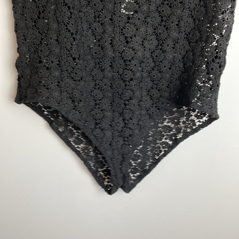 H&M Body Suit Lace Look Color Black Size XL - Picture 3 of 7